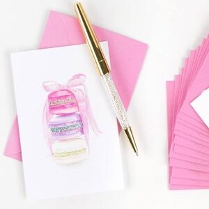 Papyrus Blank cards Macarons 14 count stationary set